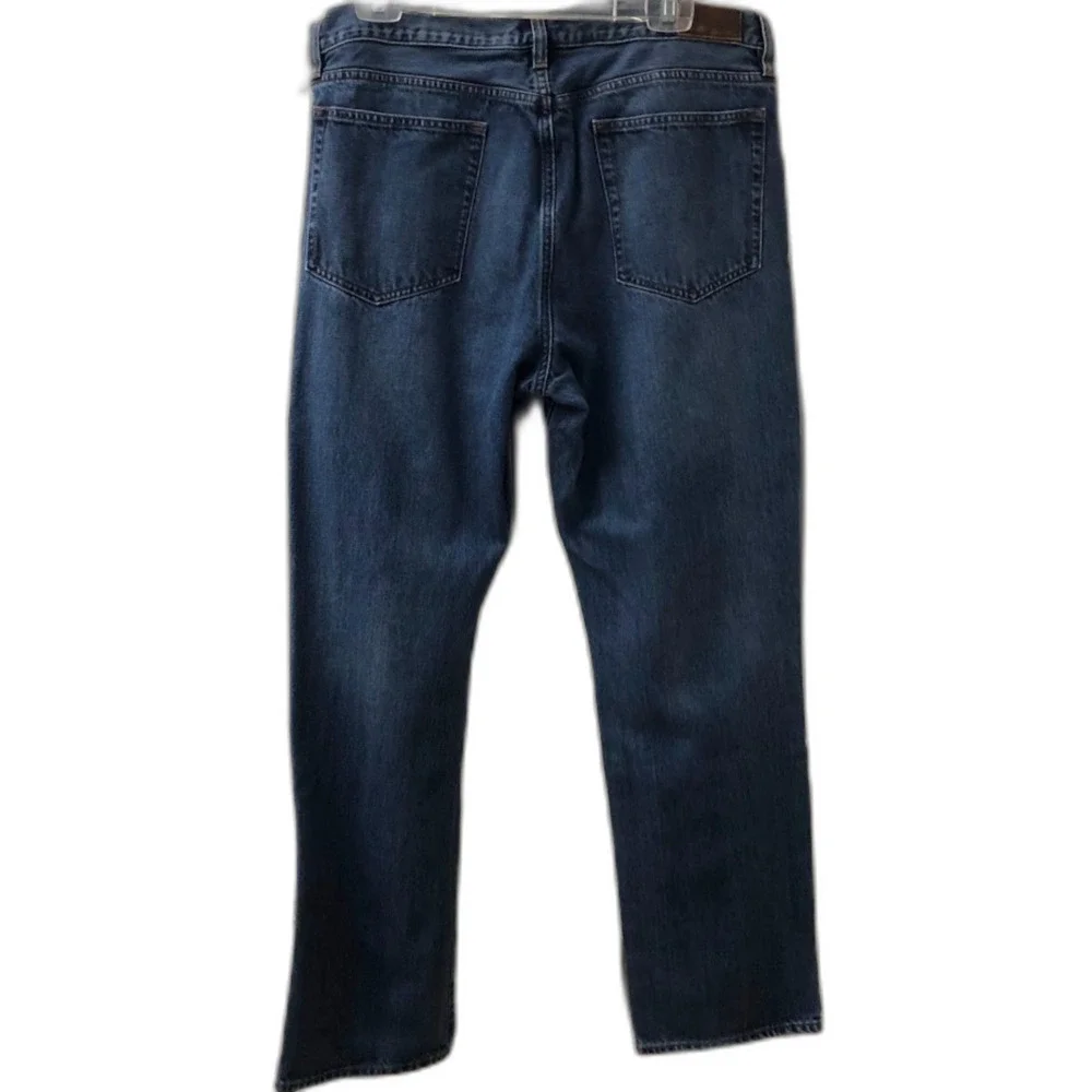 J Crew The Bleecker Men's Denim Blue Jeans 36 x 32 Zip Closure Straight Designer